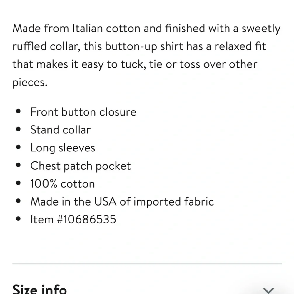 Frank and Eileen distressed White Ruffled Collar Button-Up Shirt - Picture 4 of 7